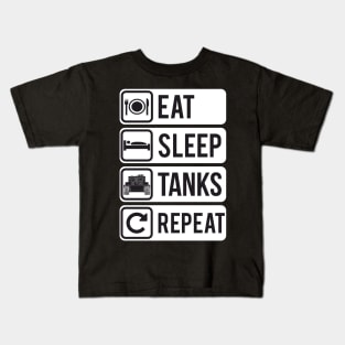 Seen from afar! Eat Sleep Tanks Repeat Kids T-Shirt